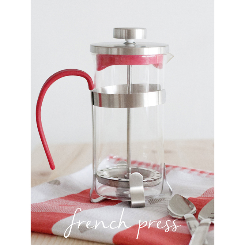 FRENCH PRESS - KIRMIZI KULPLU - 350 ml.